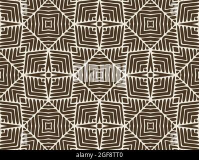 Nahtloses Muster mit geometrischen Motiven in 2 Farben Stockfoto