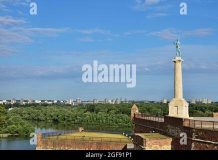 Blick von der Festung Kalemegdan auf Belgrad, Serbien Stockfoto