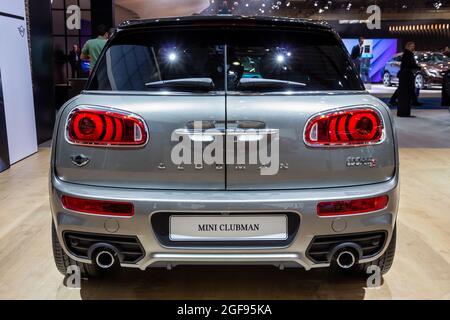 Mini Cooper S Clubman auf der Automobilausstellung in Brüssel Expo vorgestellt. Belgien - 12. Januar 2016 Stockfoto