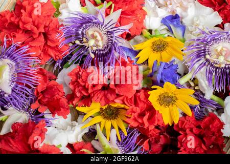 Verschiedene bunte Blumen - atistische Blumenbild. Stockfoto