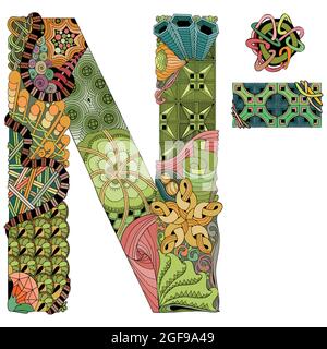 Handgezeichnetes Numero-Zeichen zentangle gestylt für T-Shirt-Design, Tattoo und andere Dekorationen Stock Vektor