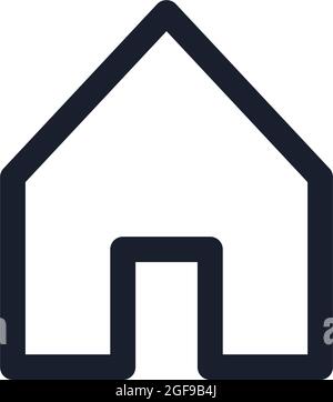 Kiew, Ukraine - 1. August 2021: Schwarze Linie des Hauses. Beliebtes instagram-Medienelement. Haus, Immobilien-Symbol Stock Vektor