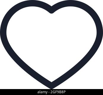 Kiew, Ukraine - 1. August 2021: Herz-Symbol mit schwarzer Linie. Beliebtes instagram-Medienelement. Like-Symbol Stock Vektor