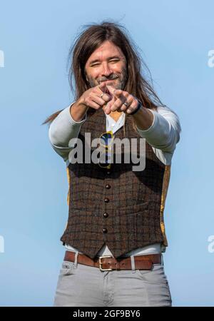 Edinburgh, Großbritannien. 24. August 2021 im Bild: L to R Richie Adams. Die Besetzung und das Team des Films The Road Dance, der seine Weltpremiere beim Edinburgh International Film Festival feiert. Kredit: Rich Dyson/Alamy Live Nachrichten Stockfoto