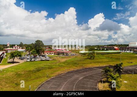 Gebäude des Centre Spatial Guyanais (Guayana Space Center) in Kourou, Französisch-Guayana Stockfoto