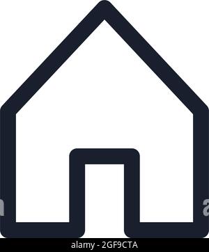 Kiew, Ukraine - 1. August 2021: Schwarze Linie des Hauses. Beliebtes instagram-Medienelement. Haus, Immobilien-Symbol Stock Vektor