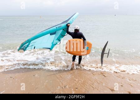 British Kitesurf Freestyle Campionships Weekend, Ramsgate, 21. Und 22. August 2021. Stockfoto