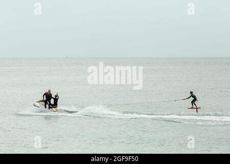 British Kitesurf Freestyle Campionships Weekend, Ramsgate, 21. Und 22. August 2021. Stockfoto