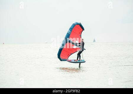 British Kitesurf Freestyle Campionships Weekend, Ramsgate, 21. Und 22. August 2021. Stockfoto