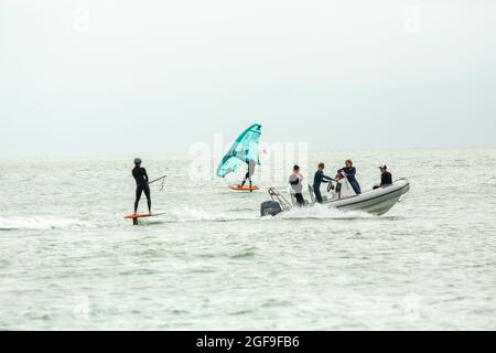 British Kitesurf Freestyle Campionships Weekend, Ramsgate, 21. Und 22. August 2021. Stockfoto