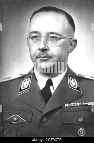 Ein Porträt des Nazi-Führers und Chefs der SS Heinrich Himmler. Er wurde 1945 verhaftet und beging in Gefangenschaft Selbstmord. Quelle: Deutsches Bundesarchiv Stockfoto