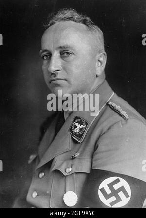 Ein Porträt des Nazi-Führers Robert Ley. Von 1933 bis 1945 war er Vorsitzender der Deutschen Arbeitsfront. Er wurde 1945 verhaftet und beging im Gefängnis Selbstmord. Stockfoto