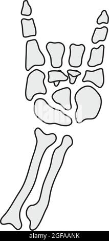 Rock knöchernen Skelett Geste Vektor Hand Zeichnung Stock Vektor