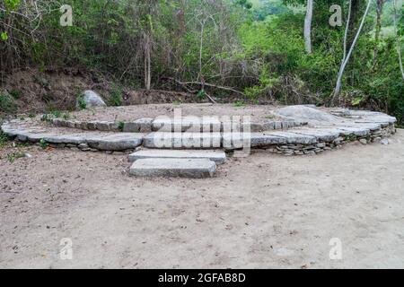 Überreste eines Hauses indigener Kogi im Tayrona-Nationalpark, Kolumbien Stockfoto