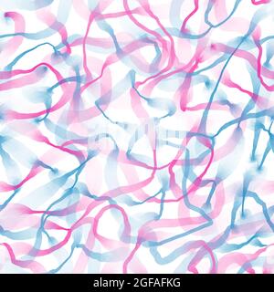 Nahtloses Muster mit abstrakten, mit einem Pinsel gezeichneten Aquarellstreifen Stockfoto