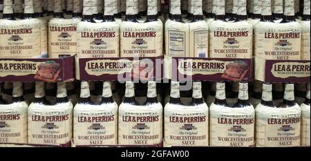 Lea und Perrins Worcestershire Sauce Stockfoto