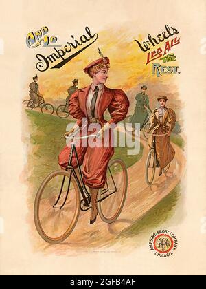 Klicken Sie auf Vintage French Fahrrad Poster - Imperial Cycles Stockfoto