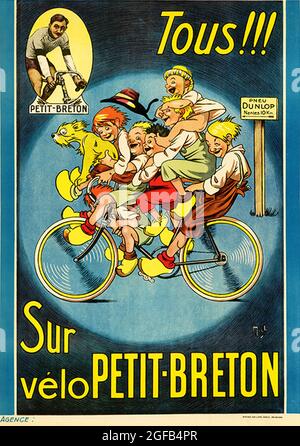 Klicken Sie auf Vintage französisches Fahrradposter - Velo Petit-Breton Cycles, 1910er Stockfoto