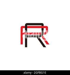 Letter rr einfach verknüpft geometrische bunte Logo Vektor Stock Vektor