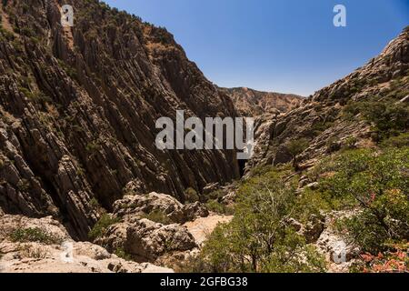 Tal des Zagros-Gebirges, um das vermeintliche Schlachtfeld des „Persischen Tores“, Alexander des Großen, Vorort Yasuj, Iran, Persien, Westasien, Asien Stockfoto