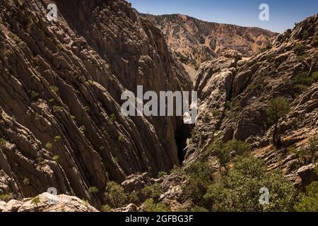 Tal des Zagros-Gebirges, um das vermeintliche Schlachtfeld des „Persischen Tores“, Alexander des Großen, Vorort Yasuj, Iran, Persien, Westasien, Asien Stockfoto