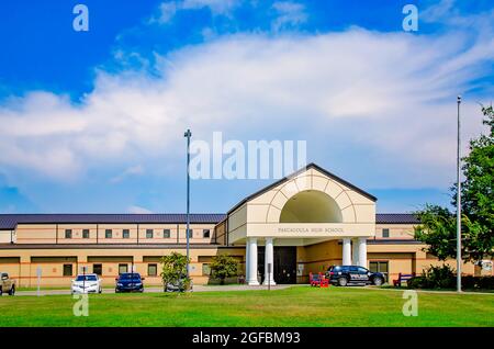 Die Pascagoula High School ist am 24. August 2021 in Pascagoula, Mississippi, abgebildet. Das öffentliche Gymnasium hat eine Einschreibung von 1,089 Studenten. Stockfoto