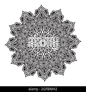 Ornamental Mandala der abstrakten Kunst dekorativen Vektor Hintergrund Element der orientalischen meditativen Illustration Henna-Design Stock Vektor