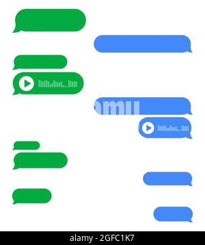 Nachrichten-Chat-Blasen. Vektor-Designvorlage für Nachrichten-Chat Stock Vektor