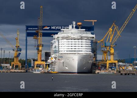 Costa Toscana wird am 21. August 2021 auf der Werft Meyer Turku gebaut. Stockfoto