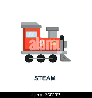 Dampfsymbol. Flaches Schilderelement aus der Transportsammlung. Creative Steam-Symbol für Webdesign, Vorlagen, Infografiken und vieles mehr Stock Vektor