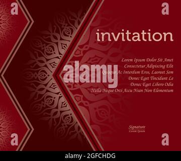 mandala Hintergrund Einladung Vorlage, ideal für Hochzeit Einladung Design-Material, Grußkarte, Verkaufsförderung, Banner, Poster Stock Vektor