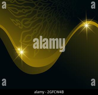 Goldlinie Hintergrund, 3D-Lichteffekt, Mandala Ornament, Luxus-Look, Vektor-Illustrator Stock Vektor