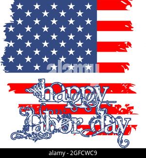 Vektordarstellung der Glücklichen Tag der Arbeit Grußkarte in den Vereinigten Staaten. Stock Vektor