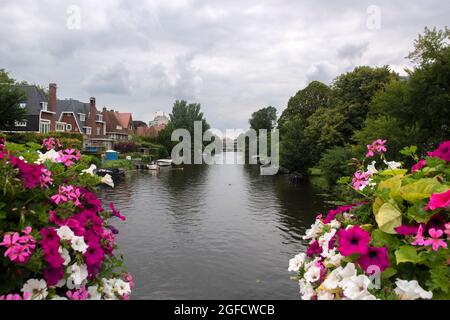 Blick Von Der Timo Smeehuijzenbrug Brücke Auf Amsterdam Niederlande 21-8-2021 Stockfoto