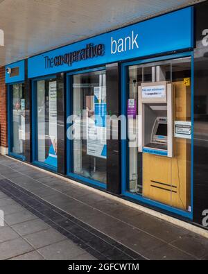 Genossenschaftsbank Branch - die Genossenschaftsbank in Chemsford, Essex. Co-Op Bank Branch Chelmsford. Stockfoto