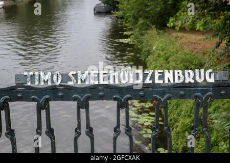 Blick Von Der Timo Smeehuijzenbrug Brücke Auf Amsterdam Niederlande 21-8-2021 Stockfoto