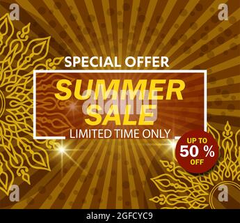 Sommer Verkauf Medien Vektor Illustration, für mobile und Social Media Banner Hintergrund, Poster, Shopping-Werbung, Marketing-Material Stock Vektor