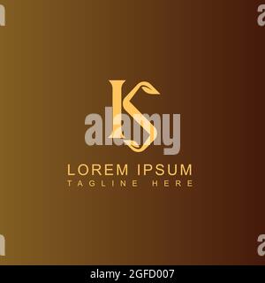 Große einfach verbunden KS Logo K S Initial Letter Design Vektor Grafik Konzept Illustrationen Stock Vektor