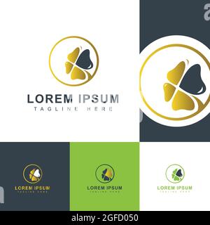 Natur Elemente einfache grüne Kleeblatt Logo Design Vektor Illustrationen Stock Vektor