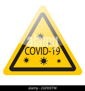 Warnzeichen des Virus Coronavirus covid-19. Vektorsymbole Stock Vektor