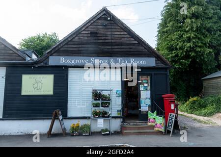 Boxgrove Stores und Tea Room, Dorfladen in West Sussex, England, Großbritannien Stockfoto