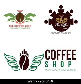 Landwirtschaft Coffee Shop Logo Design Stock Vektor