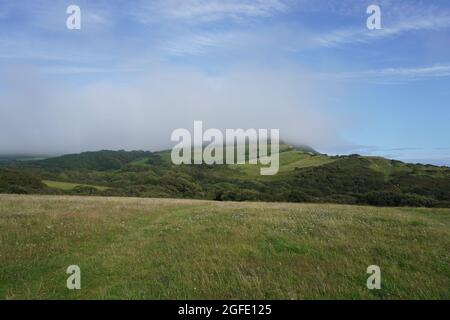 Blick auf den Pfad zum Golden Cap, Dorset, Großbritannien Stockfoto