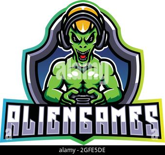 Alien esport Gaming Maskottchen Logo Vektor Stock Vektor