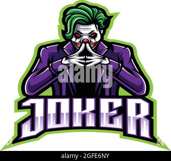 joker esport Gaming Maskottchen neues Maskottchen Logo Stock Vektor