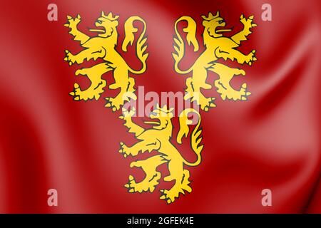 3D Chievres Wappen (Provinz Hennegau), Belgien. 3D-Illustration. Stockfoto