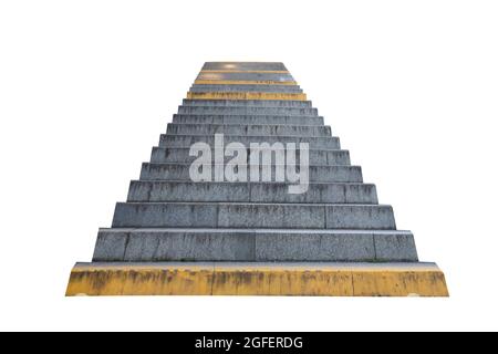 Schritte, die nach oben führen, isoliert auf weißem Hintergrund Stockfoto