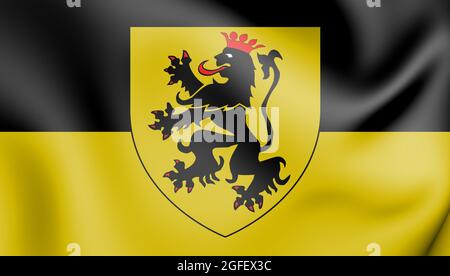 3D-Flagge von Namur, Belgien. 3D-Illustration. Stockfoto
