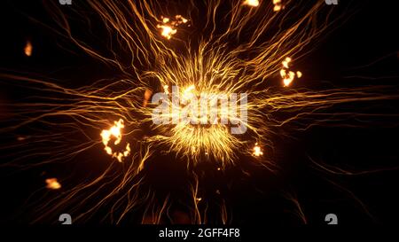 Burning Flare Nervenlinien-Effekt Abstrakter Hintergrund Stockfoto