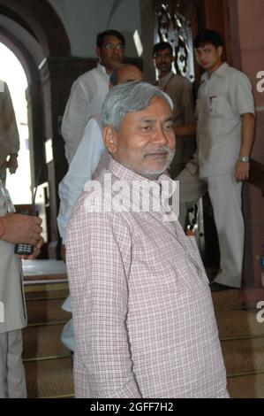 Nitish Kumar, Chief Minister von Bihar, von Janta Dal. Er war Minister der Union in der indischen Regierung der Union. Foto von Sondeep Shankar Stockfoto